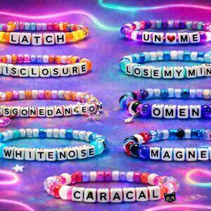 DISCLOSURE | set of 10 Kandi festival / rave beaded bracelets
